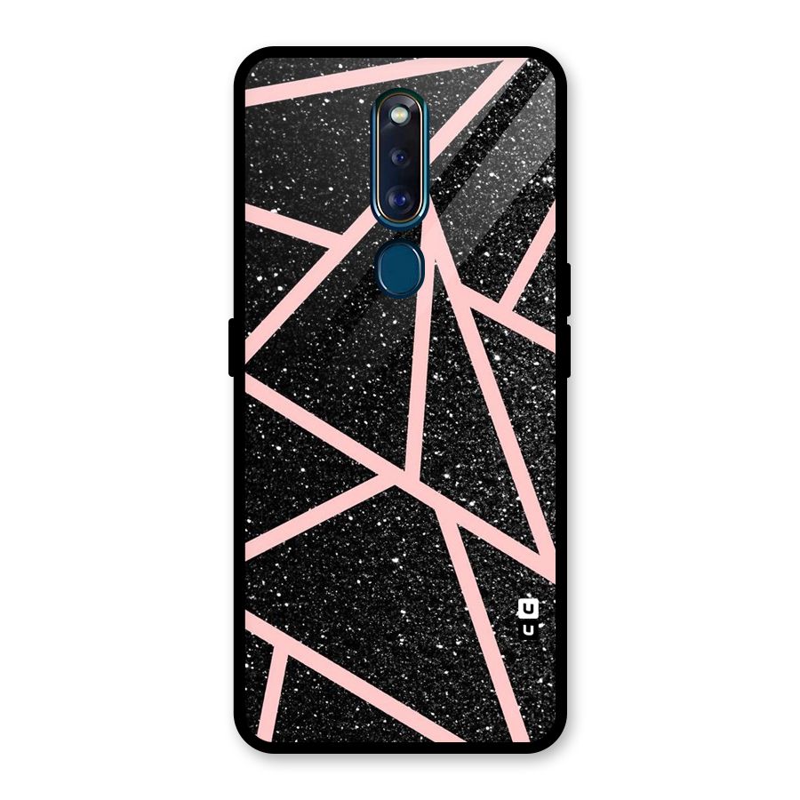 Concrete Black Pink Stripes Glass Back Case for Oppo F11 Pro