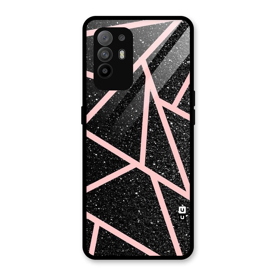 Concrete Black Pink Stripes Glass Back Case for Oppo F19 Pro Plus 5G