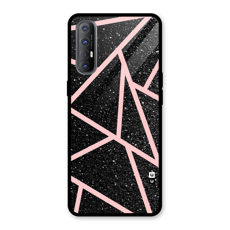 Concrete Black Pink Stripes Glass Back Case for Oppo Reno3 Pro