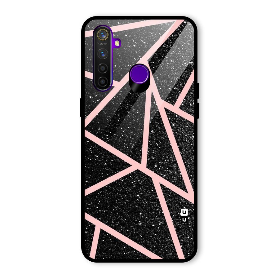 Concrete Black Pink Stripes Glass Back Case for Realme 5 Pro