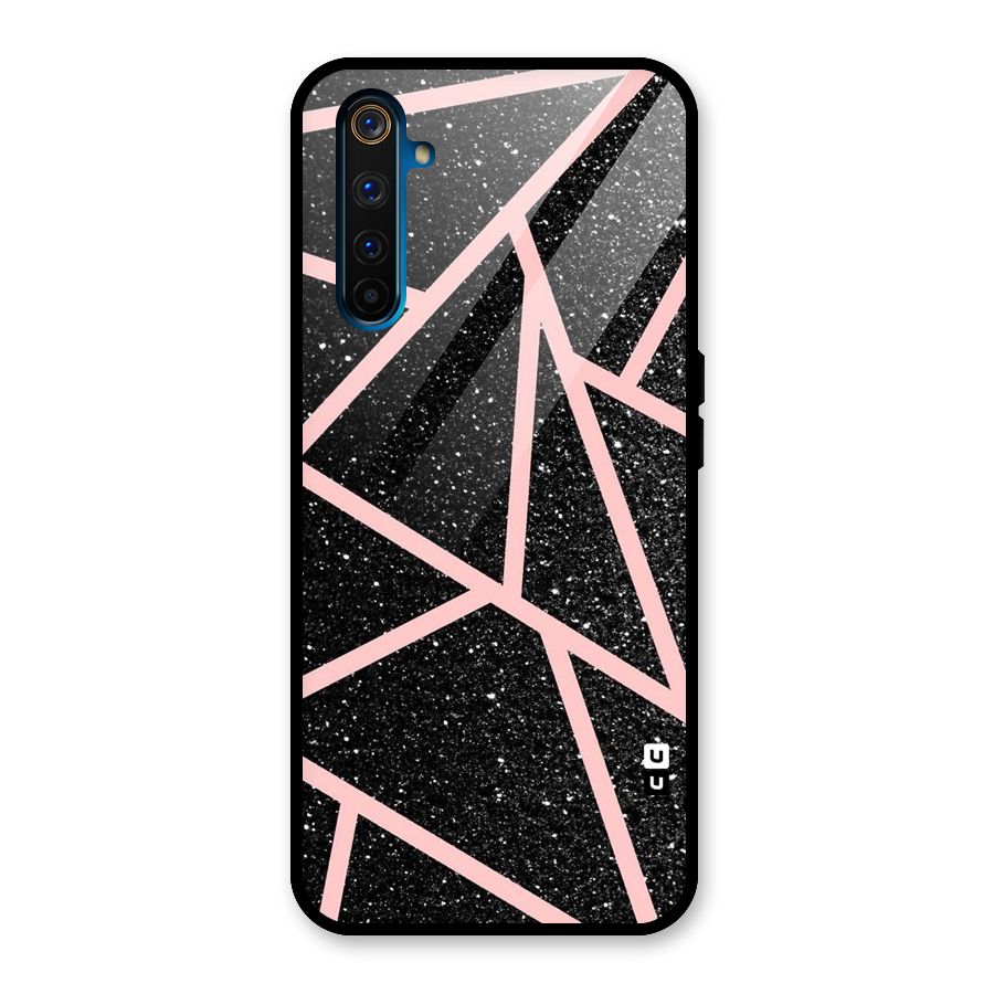 Concrete Black Pink Stripes Glass Back Case for Realme 6 Pro