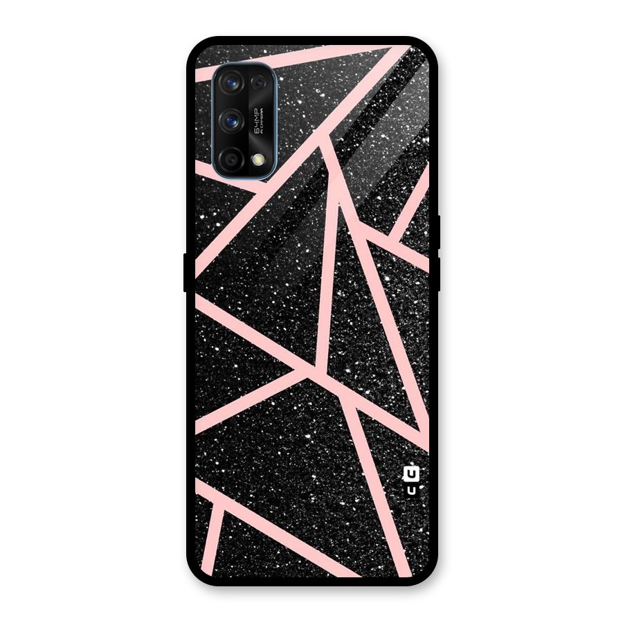 Concrete Black Pink Stripes Glass Back Case for Realme 7 Pro