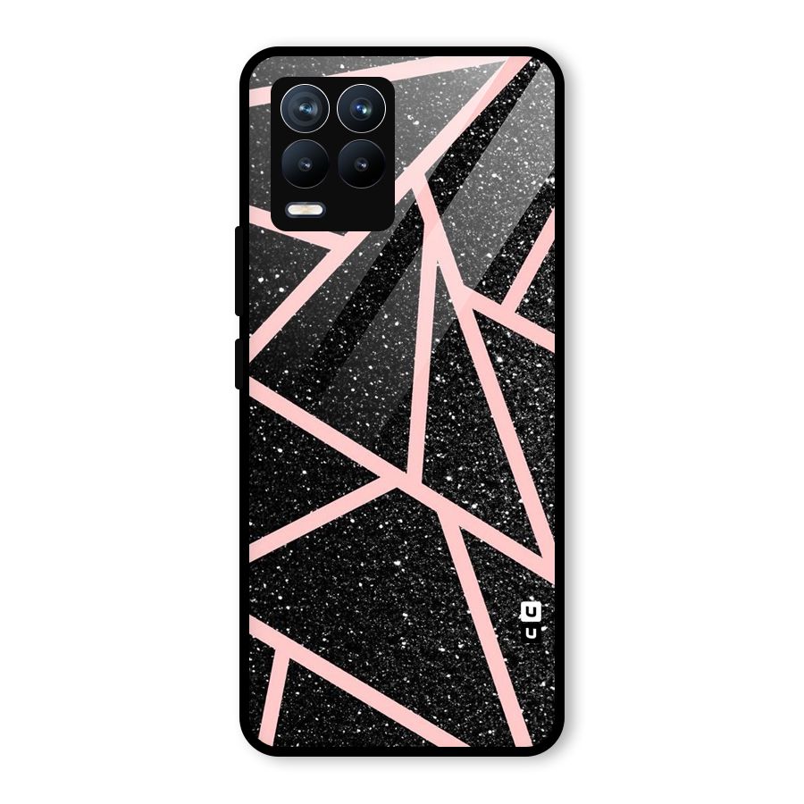 Concrete Black Pink Stripes Glass Back Case for Realme 8