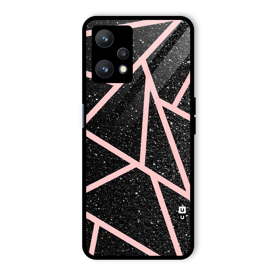 Concrete Black Pink Stripes Glass Back Case for Realme 9 Pro 5G