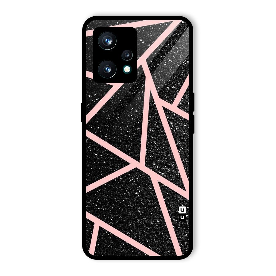 Concrete Black Pink Stripes Glass Back Case for Realme 9 Pro Plus 5G