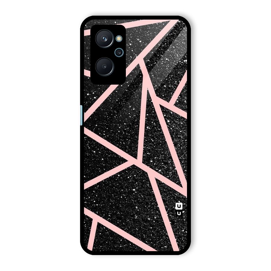 Concrete Black Pink Stripes Glass Back Case for Realme 9i