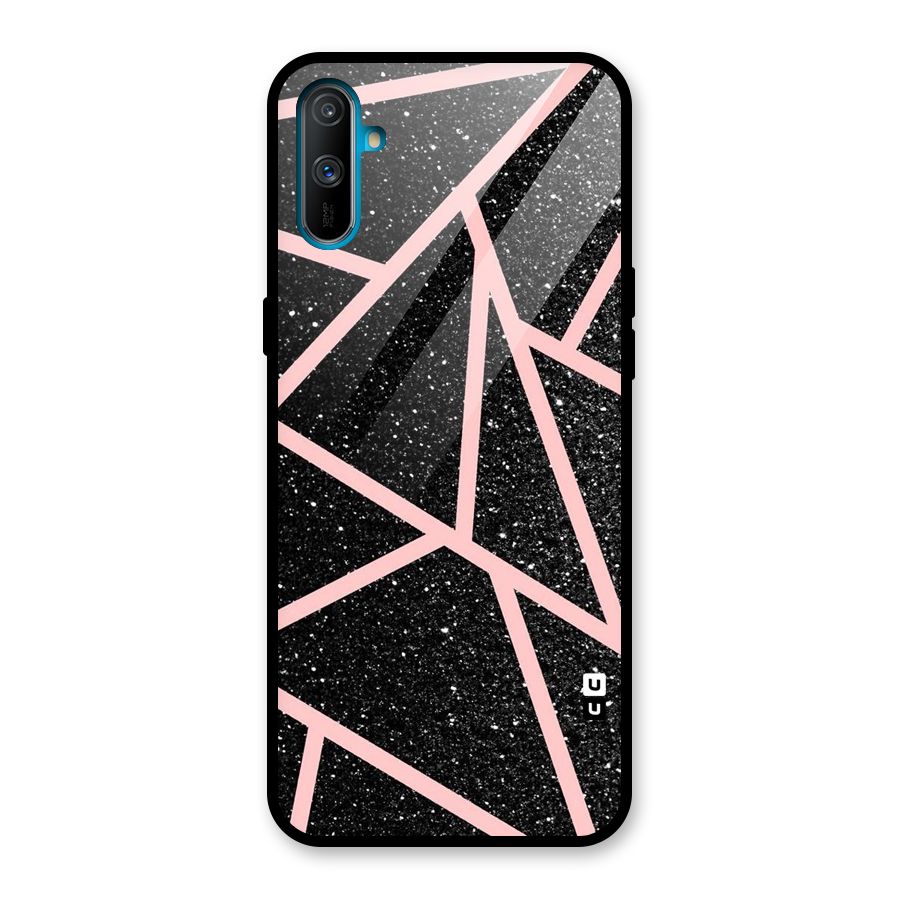 Concrete Black Pink Stripes Glass Back Case for Realme C3