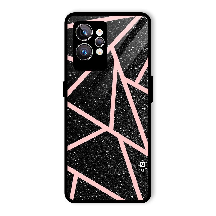 Concrete Black Pink Stripes Glass Back Case for Realme GT2 Pro