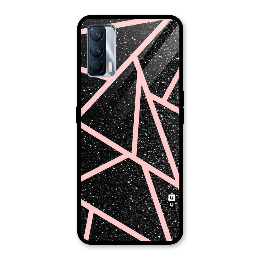 Concrete Black Pink Stripes Glass Back Case for Realme X7
