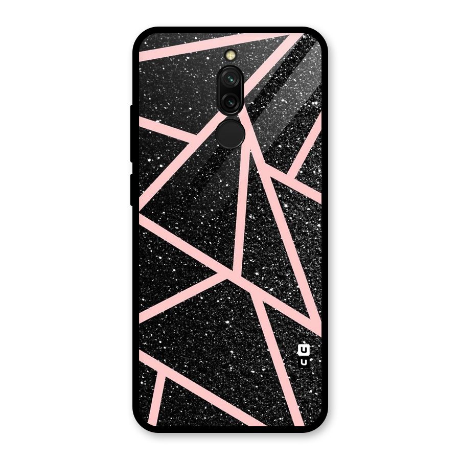 Concrete Black Pink Stripes Glass Back Case for Redmi 8