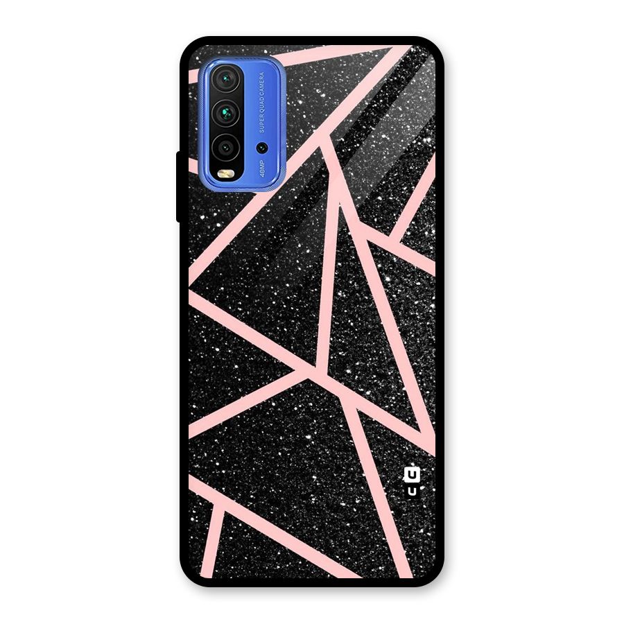 Concrete Black Pink Stripes Glass Back Case for Redmi 9 Power