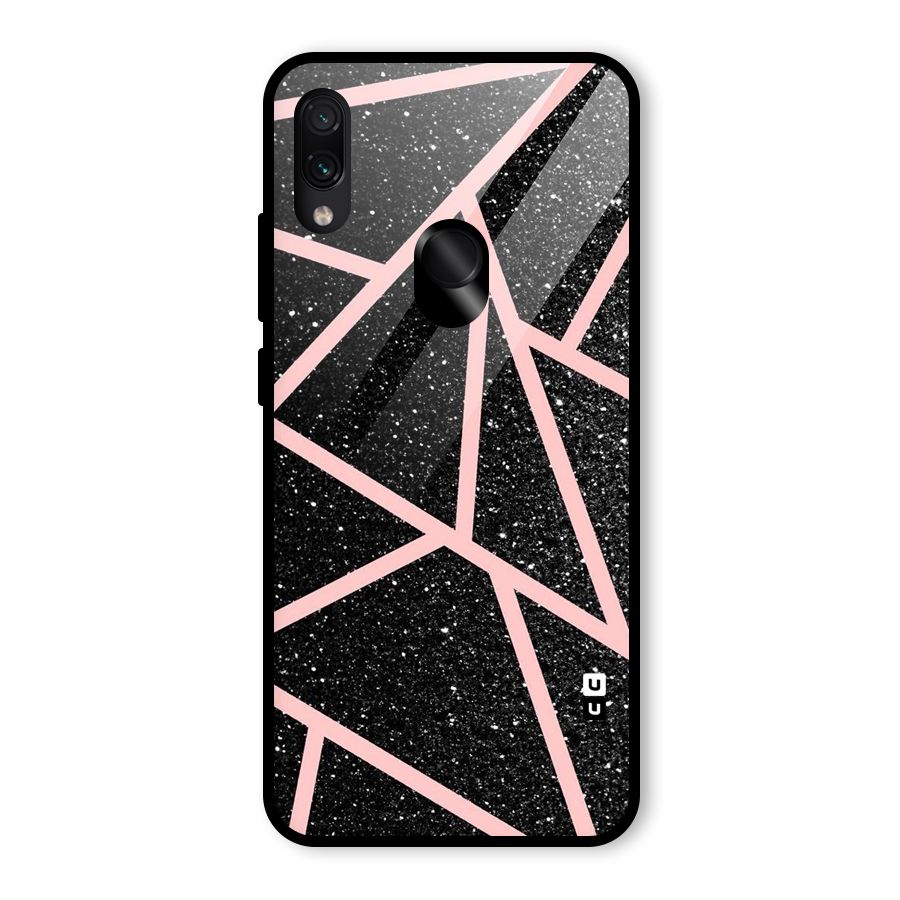 Concrete Black Pink Stripes Glass Back Case for Redmi Note 7S
