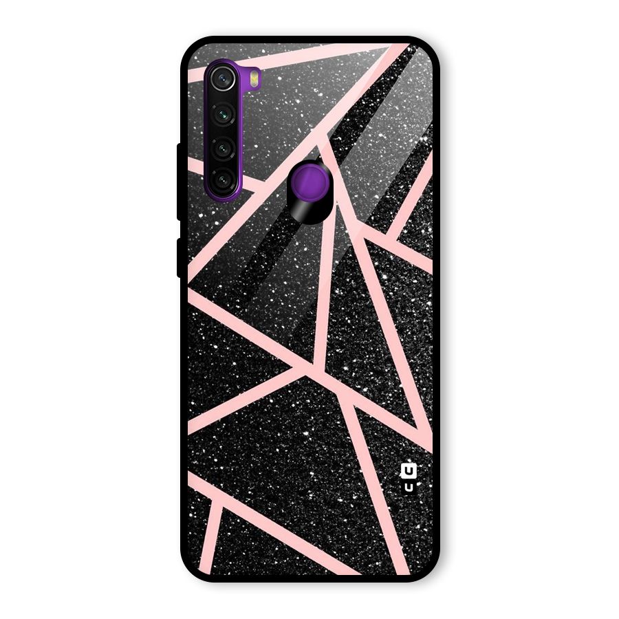 Concrete Black Pink Stripes Glass Back Case for Redmi Note 8