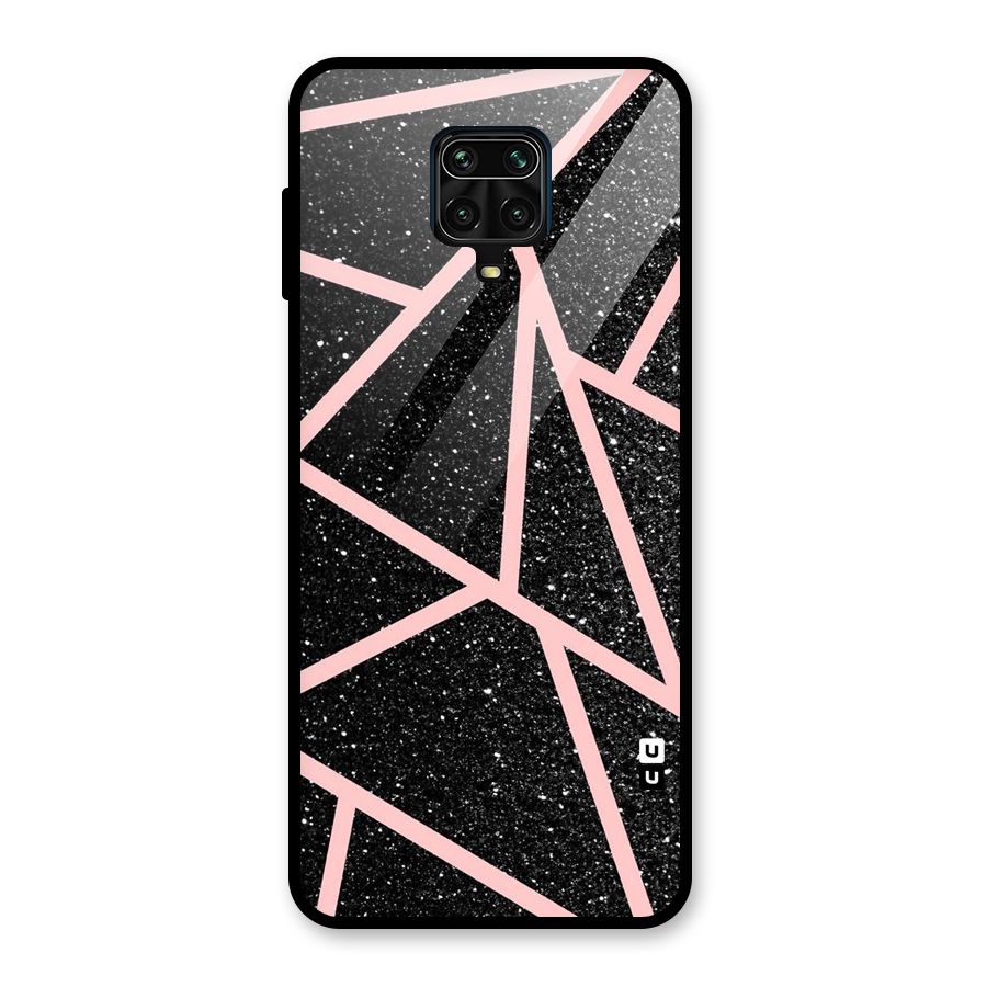 Concrete Black Pink Stripes Glass Back Case for Redmi Note 9 Pro Max