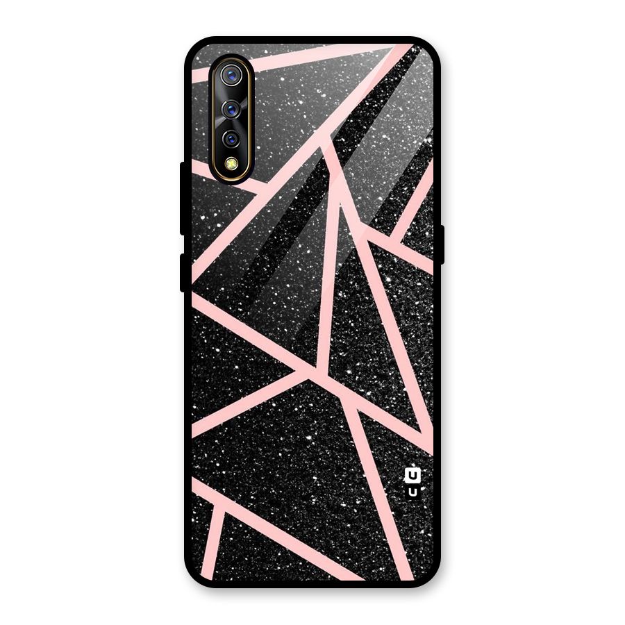 Concrete Black Pink Stripes Glass Back Case for Vivo S1
