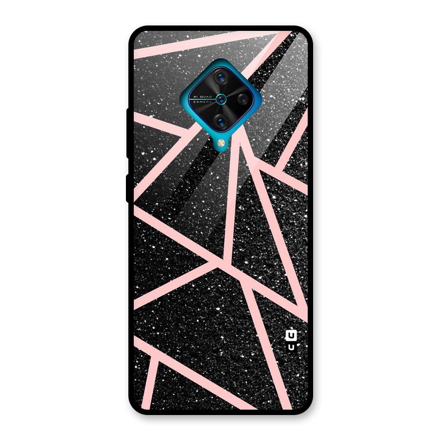 Concrete Black Pink Stripes Glass Back Case for Vivo S1 Pro