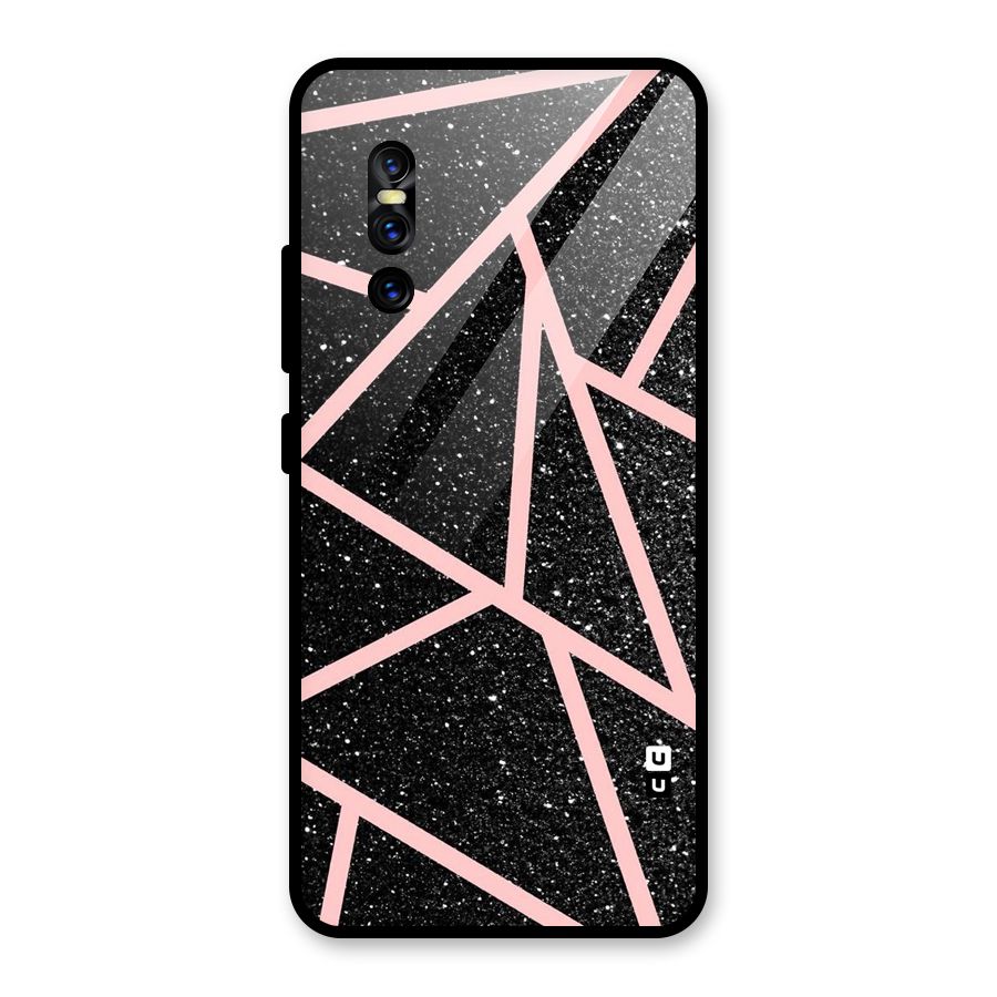 Concrete Black Pink Stripes Glass Back Case for Vivo V15 Pro
