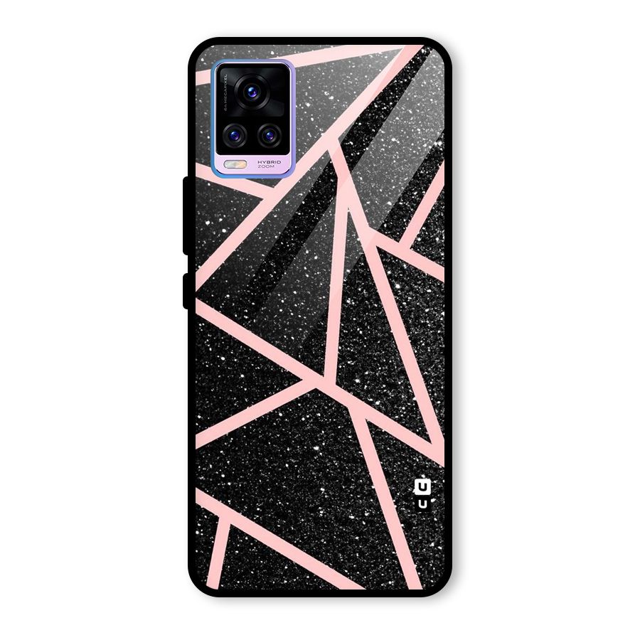Concrete Black Pink Stripes Glass Back Case for Vivo V20 Pro
