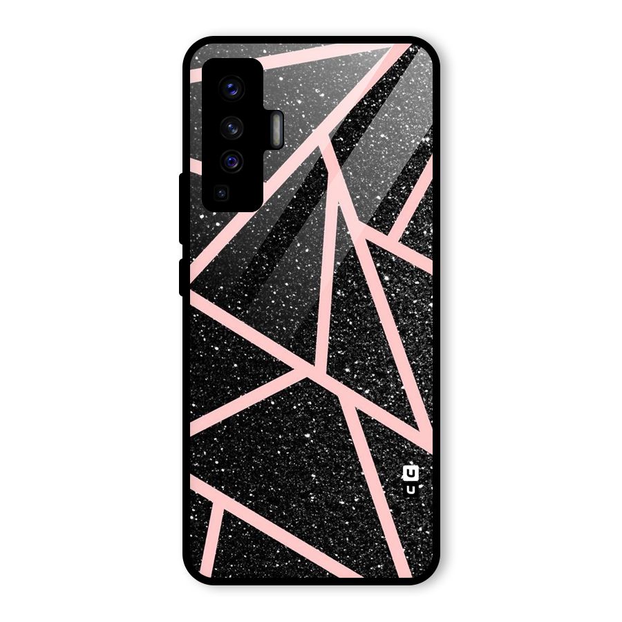 Concrete Black Pink Stripes Glass Back Case for Vivo X50