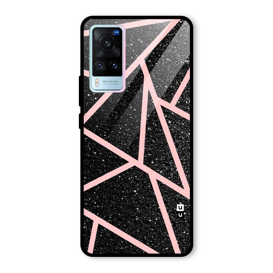 Concrete Black Pink Stripes Glass Back Case for Vivo X60