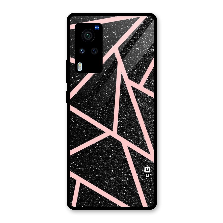 Concrete Black Pink Stripes Glass Back Case for Vivo X60 Pro