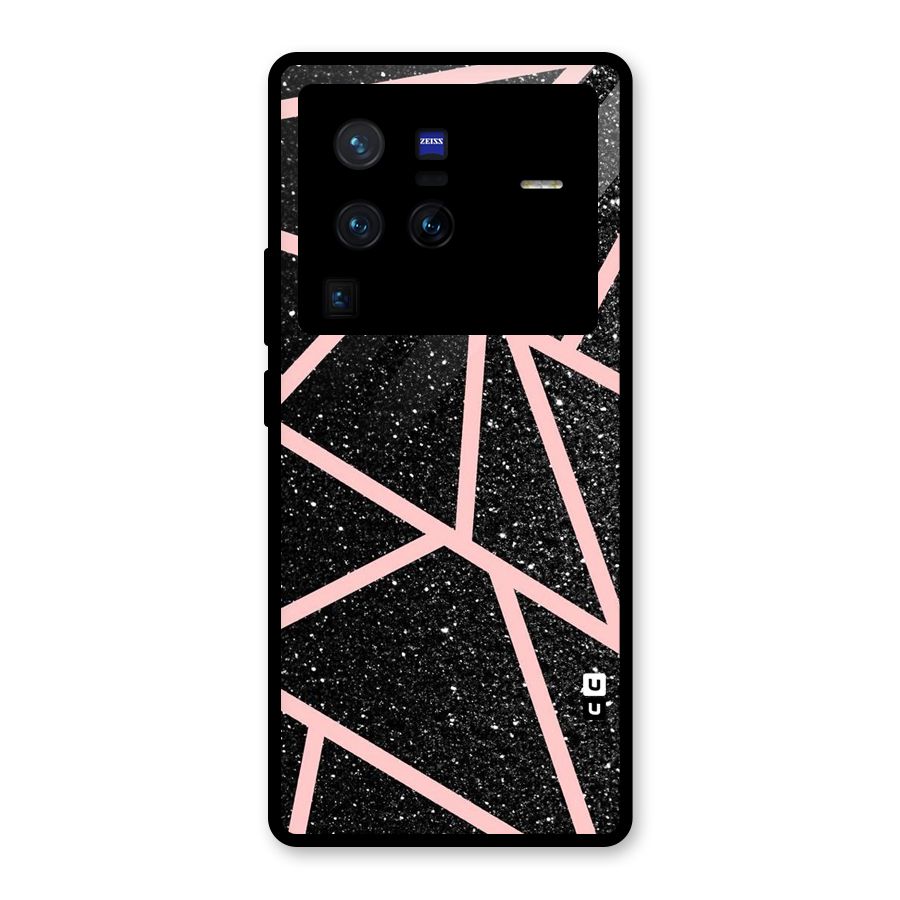 Concrete Black Pink Stripes Glass Back Case for Vivo X80 Pro