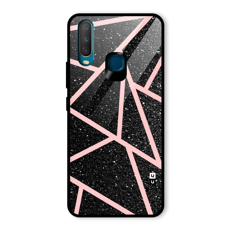Concrete Black Pink Stripes Glass Back Case for Vivo Y15