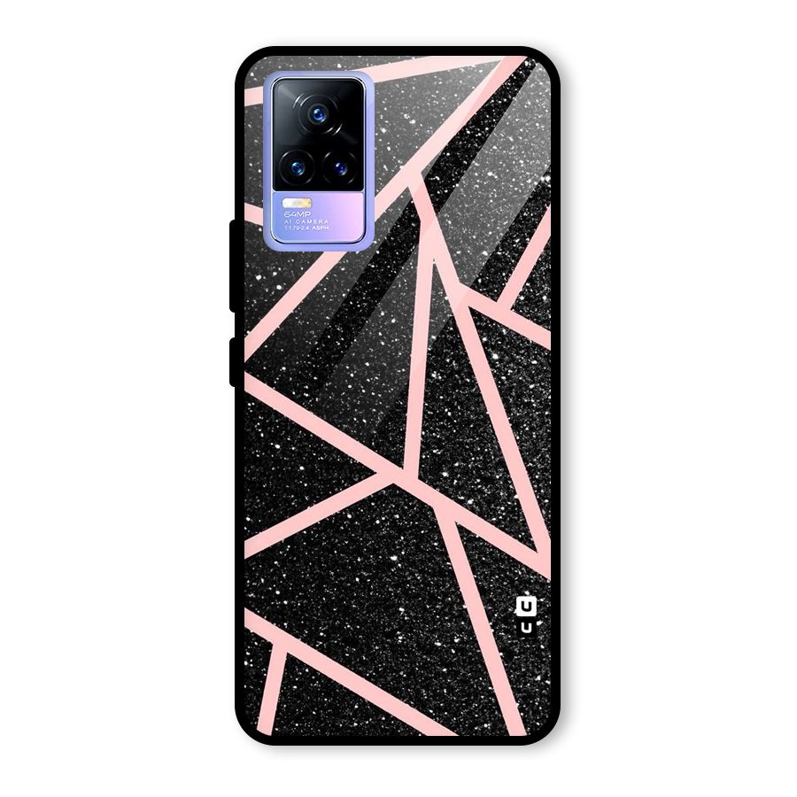 Concrete Black Pink Stripes Glass Back Case for Vivo Y73