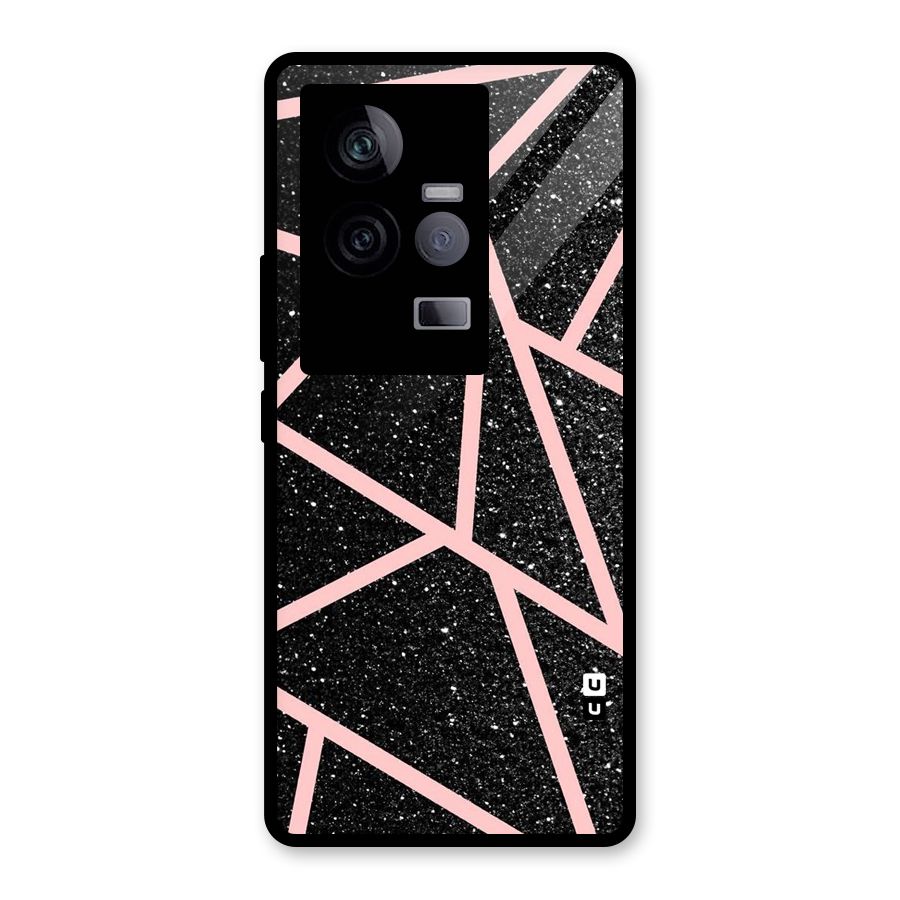 Concrete Black Pink Stripes Glass Back Case for Vivo iQOO 11 5G