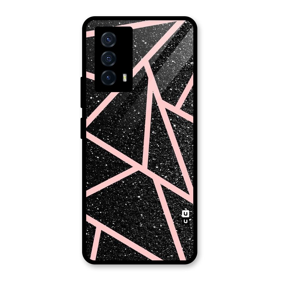 Concrete Black Pink Stripes Glass Back Case for Vivo iQOO Z5