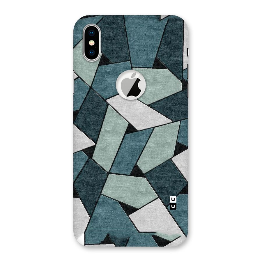 Concrete Green Abstract Back Case for iPhone XS Logo Cut