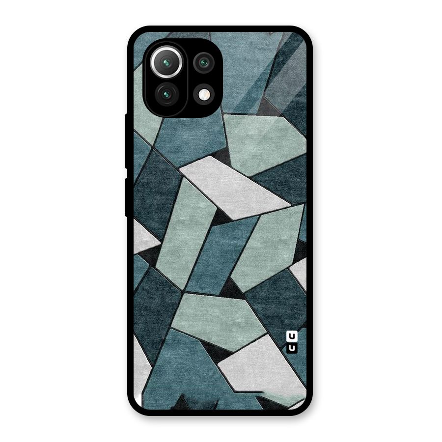 Concrete Green Abstract Glass Back Case for Mi 11 Lite