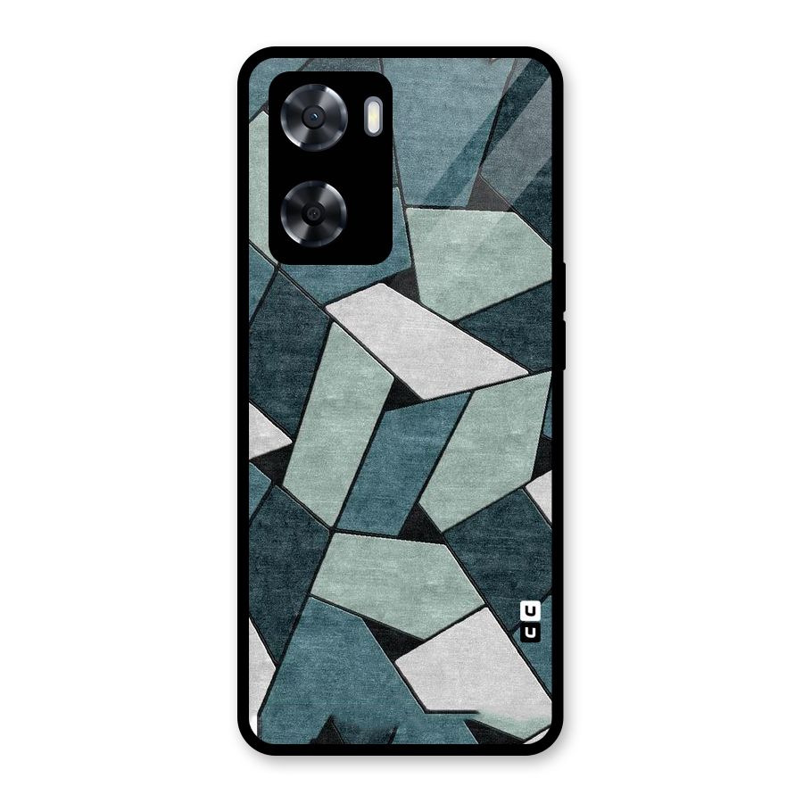 Concrete Green Abstract Glass Back Case for Oppo A57 2022