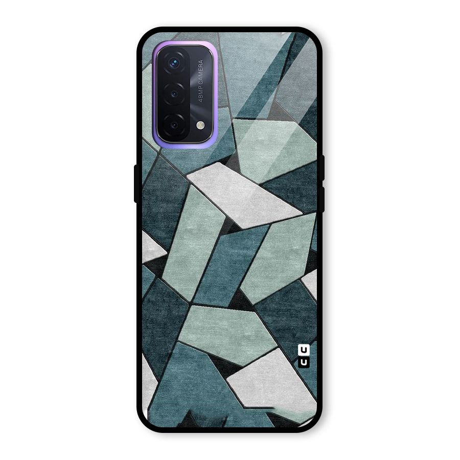 Concrete Green Abstract Glass Back Case for Oppo A74 5G