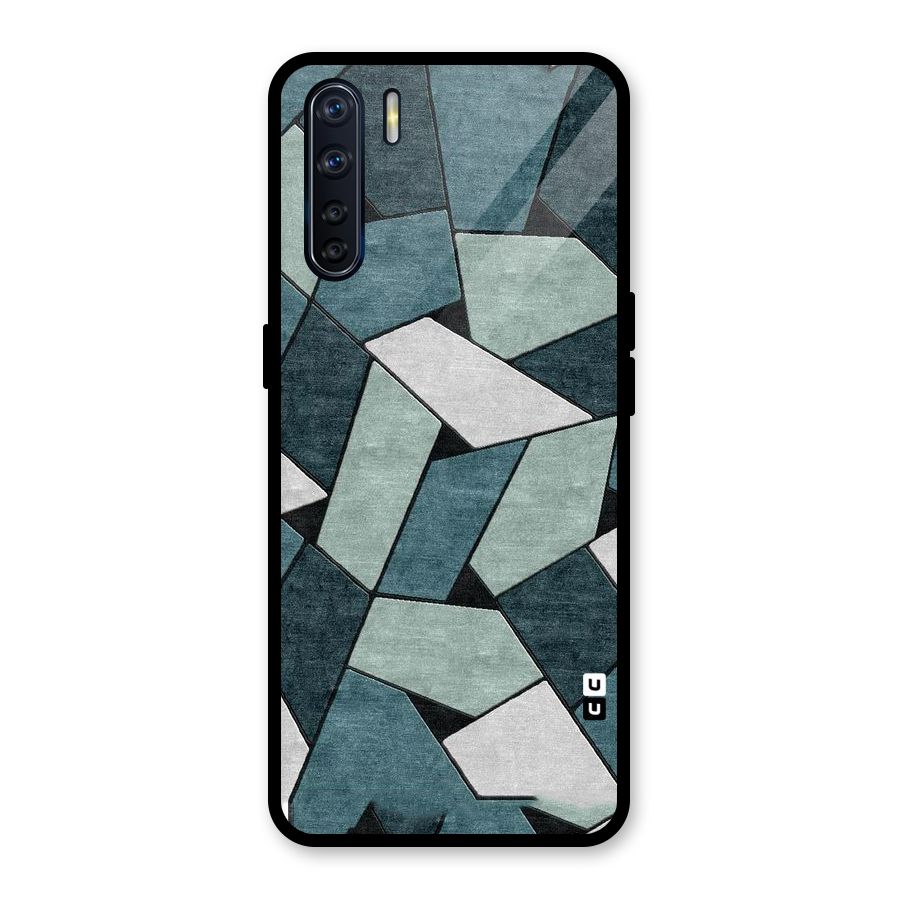Concrete Green Abstract Glass Back Case for Oppo F15