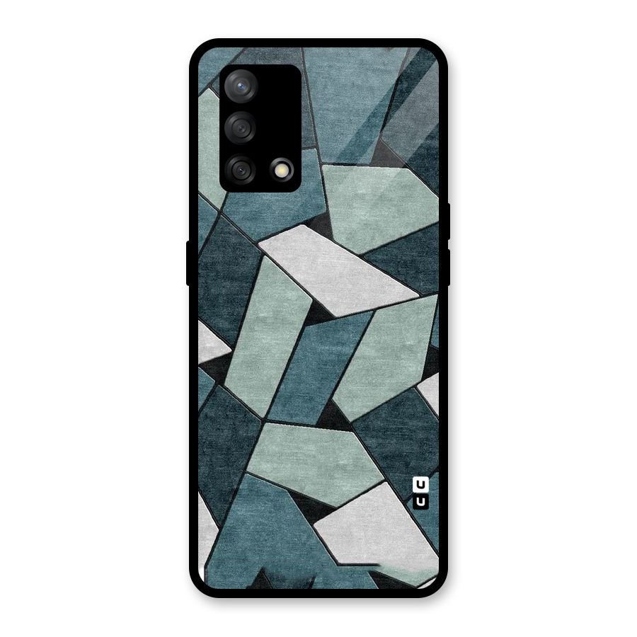 Concrete Green Abstract Glass Back Case for Oppo F19
