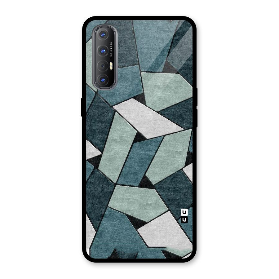 Concrete Green Abstract Glass Back Case for Oppo Reno3 Pro