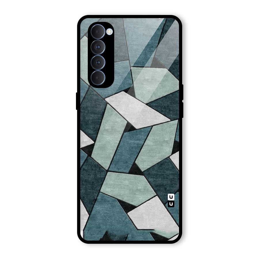 Concrete Green Abstract Glass Back Case for Oppo Reno4 Pro