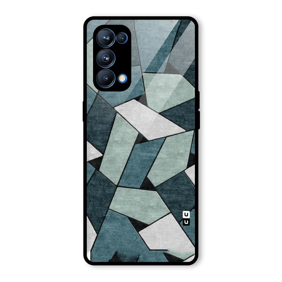 Concrete Green Abstract Glass Back Case for Oppo Reno5 Pro 5G
