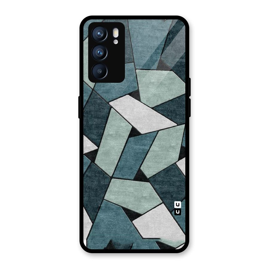 Concrete Green Abstract Glass Back Case for Oppo Reno6 5G