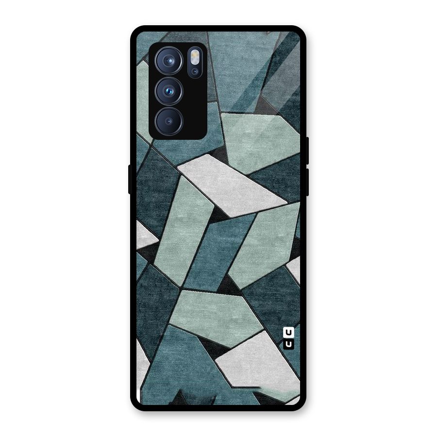 Concrete Green Abstract Glass Back Case for Oppo Reno6 Pro 5G