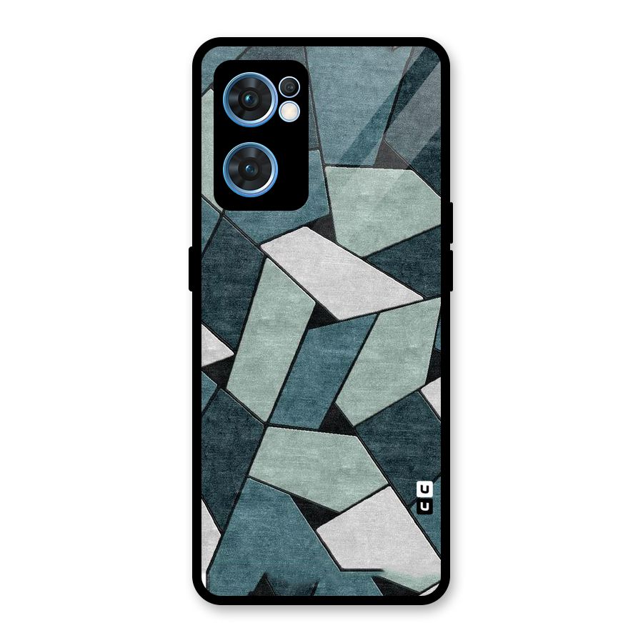 Concrete Green Abstract Glass Back Case for Oppo Reno7 5G
