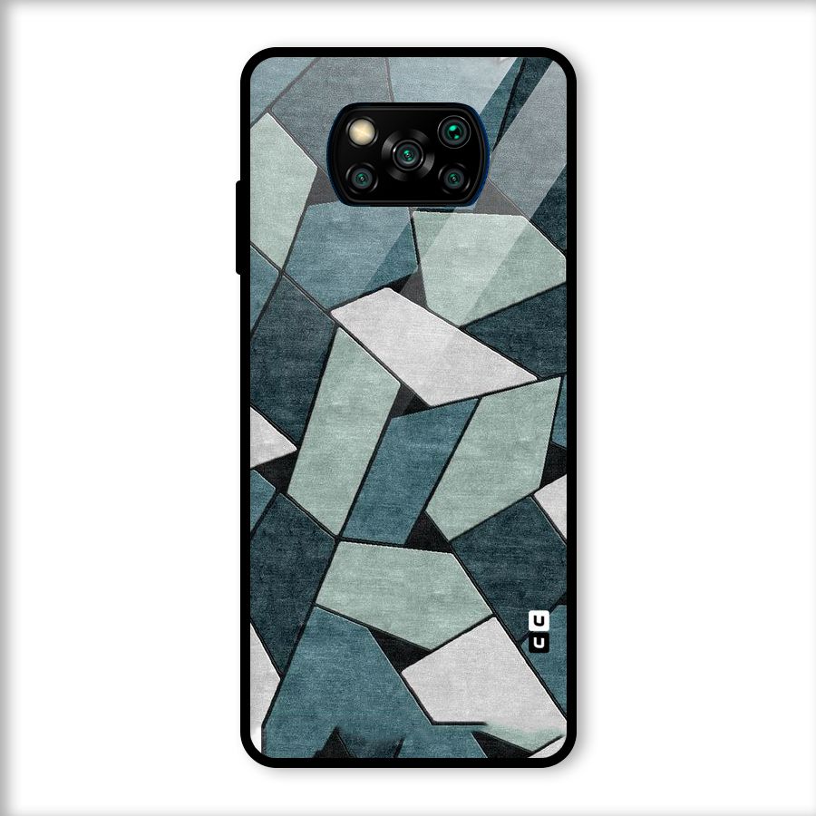 Concrete Green Abstract Glass Back Case for Poco X3