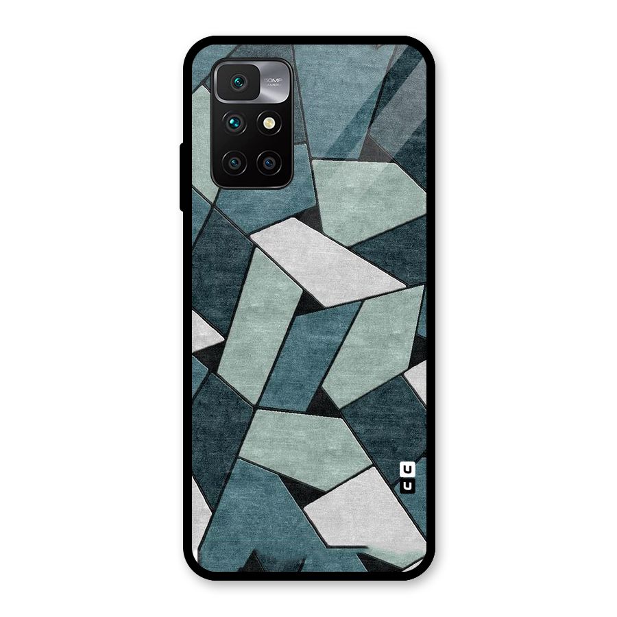 Concrete Green Abstract Glass Back Case for Redmi 10 Prime