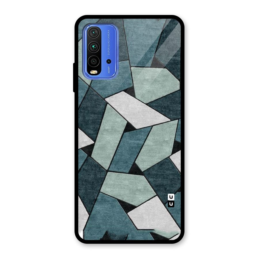Concrete Green Abstract Glass Back Case for Redmi 9 Power