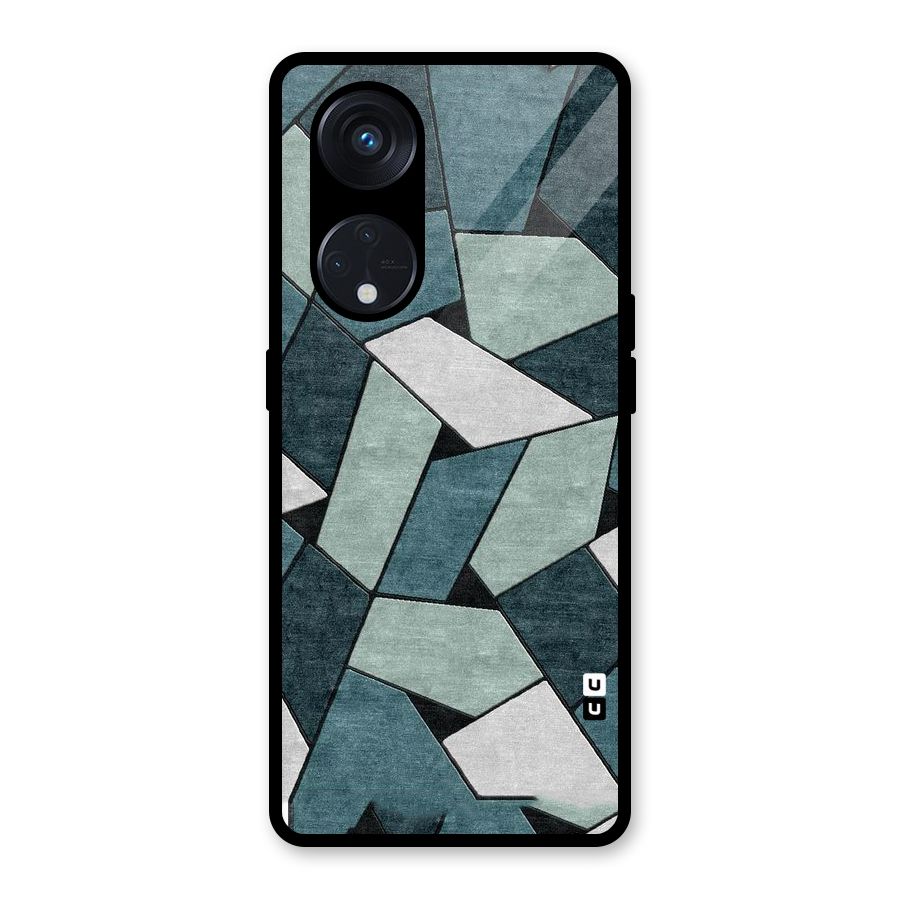 Concrete Green Abstract Glass Back Case for Reno8 T 5G
