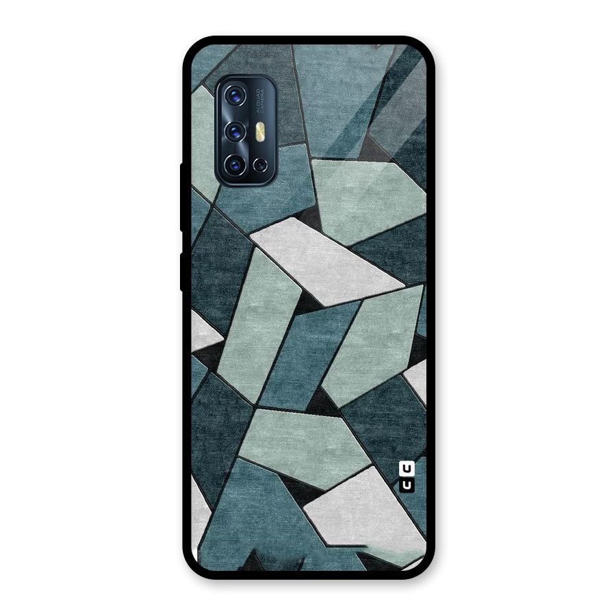 Concrete Green Abstract Glass Back Case for Vivo V17