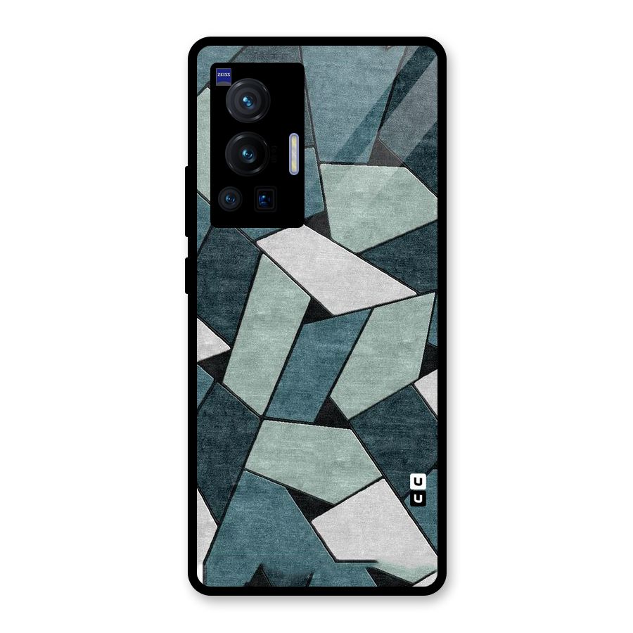 Concrete Green Abstract Glass Back Case for Vivo X70 Pro