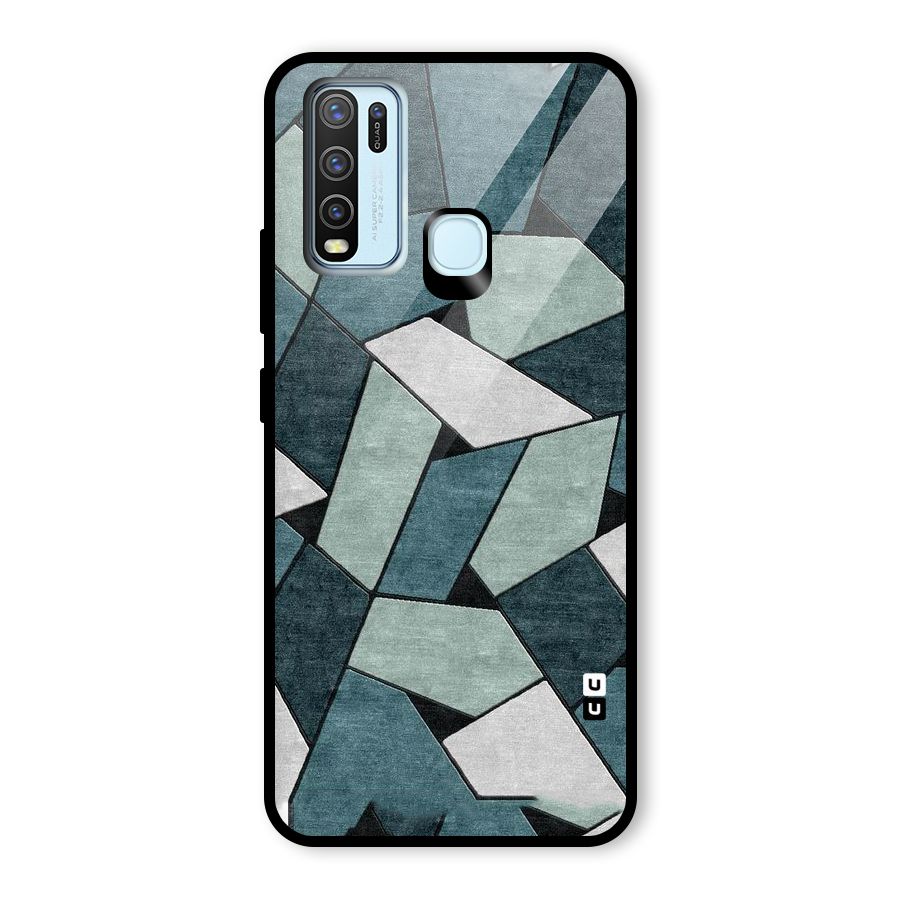 Concrete Green Abstract Glass Back Case for Vivo Y30