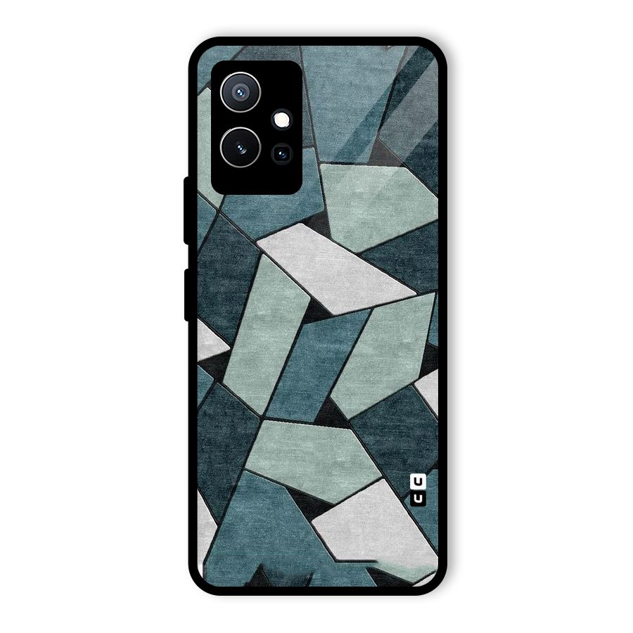 Concrete Green Abstract Glass Back Case for Vivo Y75 5G